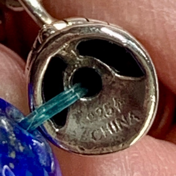 Silpada Vintage Sterling Silver & Lapis Lazuli CONFECTION Stretch Bracelet - Picture 5 of 13